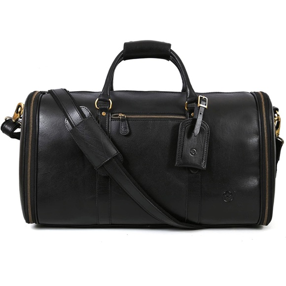 BRAND NEW EXTENDABLE REAL BUFFALO LEATHER DUFFLE TRAVEL OVERNIGHT BAG NWT - Picture 7 of 7